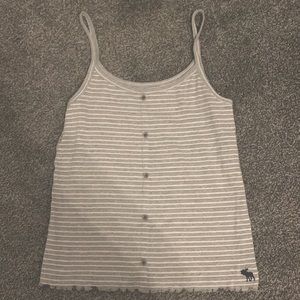 abercrombie kids grey striped tank top